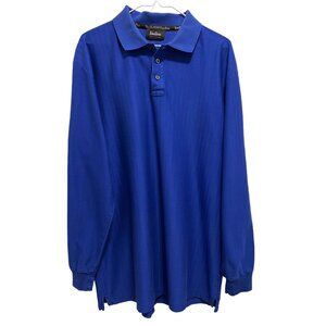 0123 Neiman Marcus Big&Tall Relaxed Fit Long Sleeve Polo Shirt Mens